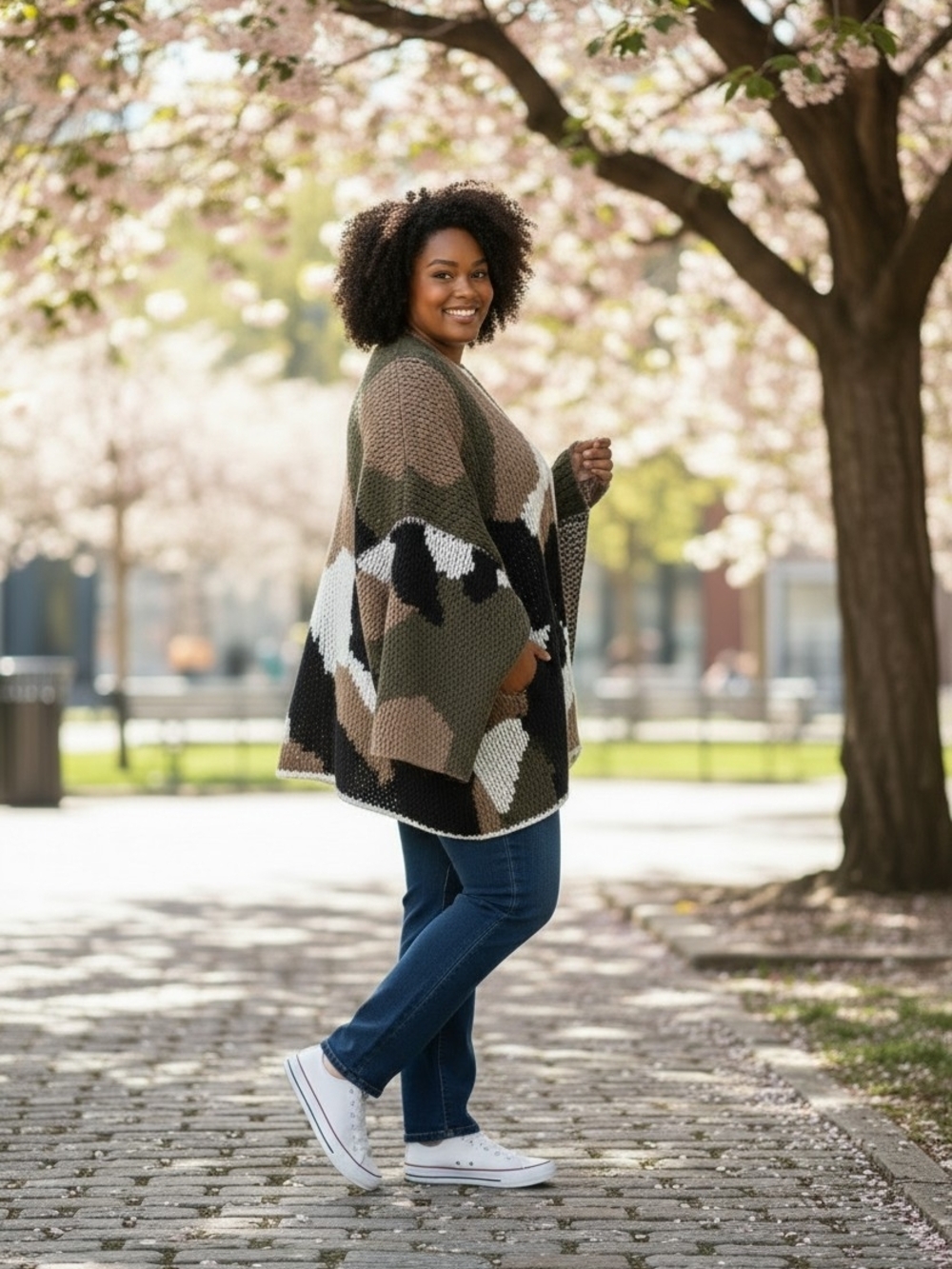 POL Camo Cardigan